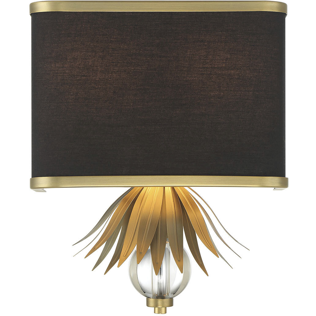 Caprio 2 Light 11 inch Natural Brushed Brass Wall Lamp Wall Light